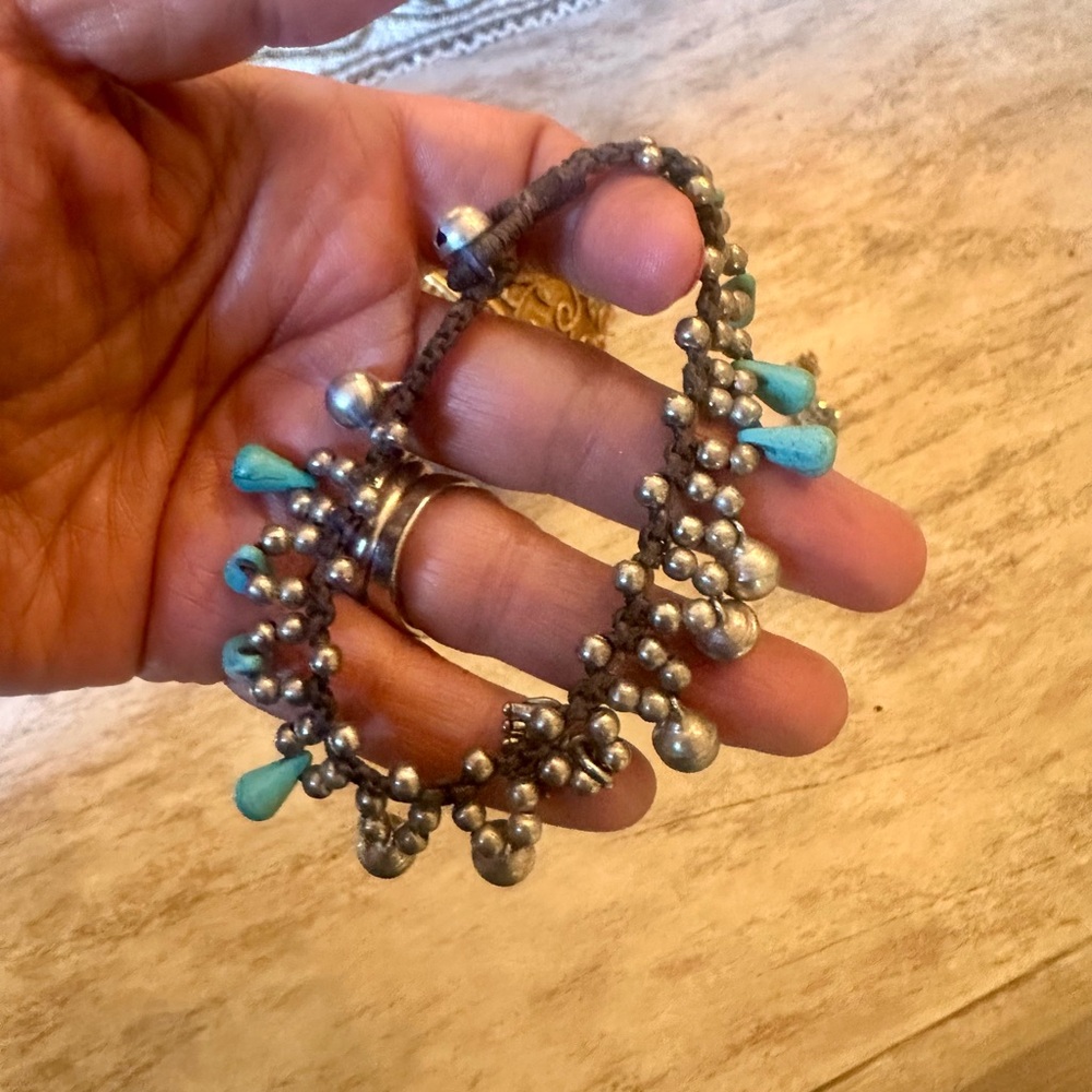 Handcrafted Silver and Turquoise Bracelet